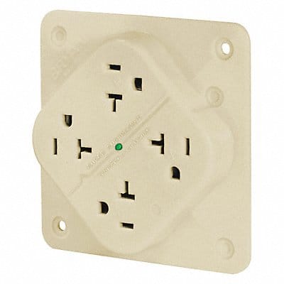 Receptacle Ivory Quad Outlet 20A 125VAC Receptacle Ivory Quad Outlet 20A 125VAC