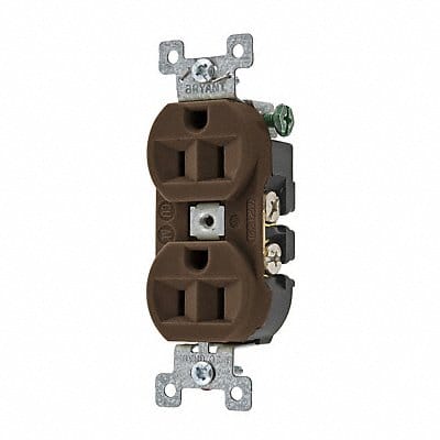 Receptacle Brown 15A 3 Wires Flush Mount