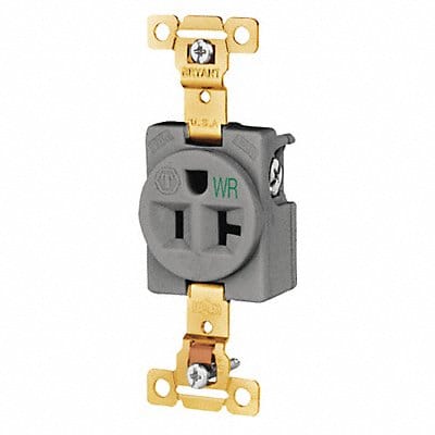 Receptacle Gray 20A 125VAC Single Outlet