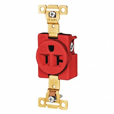 Receptacle Red 20A 125VAC Single Outlet