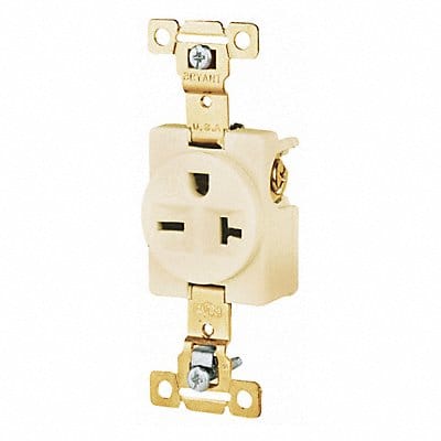 Receptacle Ivory 20A Nylon Single Outlet