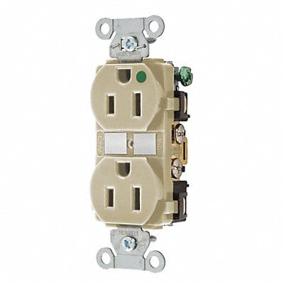 Receptacle Ivory 15A Nylon Duplex Outlet