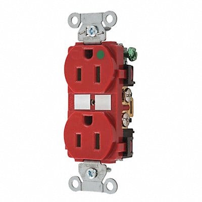 Receptacle Red 15A 125VAC Duplex Outlet Receptacle Red 15A 125VAC Duplex Outlet