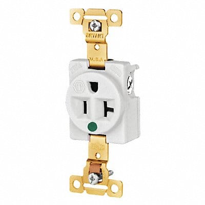 Receptacle White 20A Back/Side 125VAC