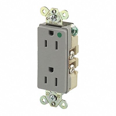 Receptacle Gray 15A Back/Side 125VAC