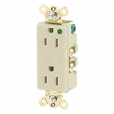 Receptacle Ivory 15A Back/Side 125VAC