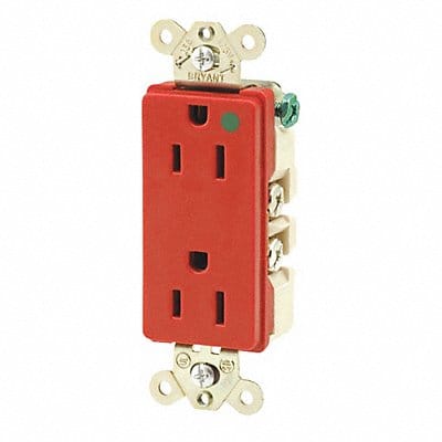 Receptacle Red 15A Hospital Grade 125VAC