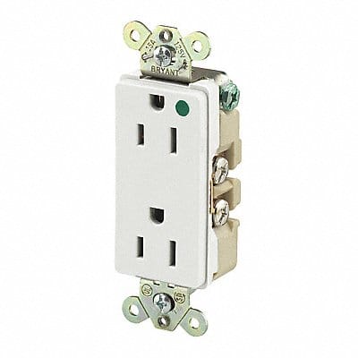 Receptacle White 15A 125VAC Flush Mount