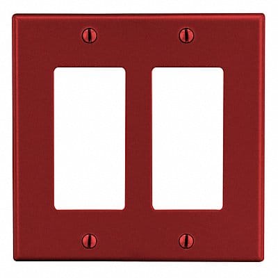 Rocker Wall Plate Stnd Red 2Gng Smth Stn