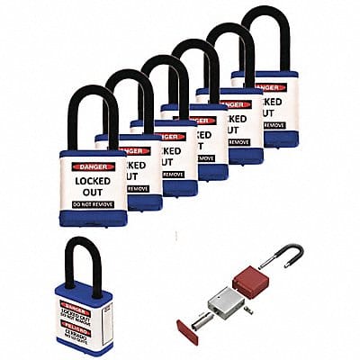 Lockout Padlock 1-1/2 H Shackle PK6