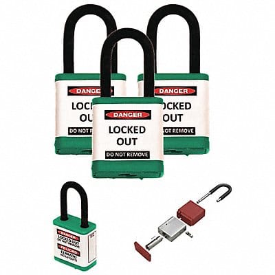 Lockout Padlock 1-1/2 H Shackle PK3