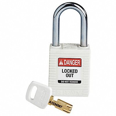 Lockout Padlock White 1-13/16 H Body