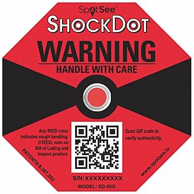 G-Force Indicator Label 50G PK50