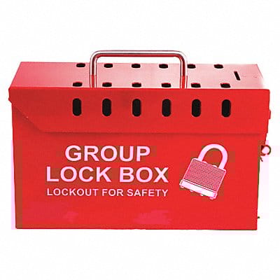 Group Lockout Box Red Steel 6 H 4 D