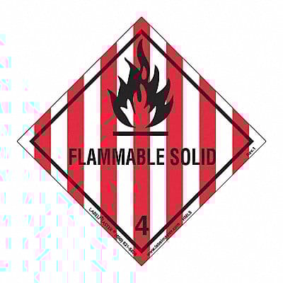 Flammable Solid Label Worded PK50