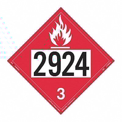 Flammable Liquid Placard 2924 PK25