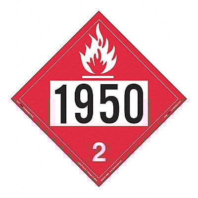 Flammable Gas Placard UN 1950 PK25