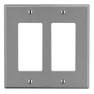 Rocker Wall Plate Mid Gray 2Gng Smth Stn