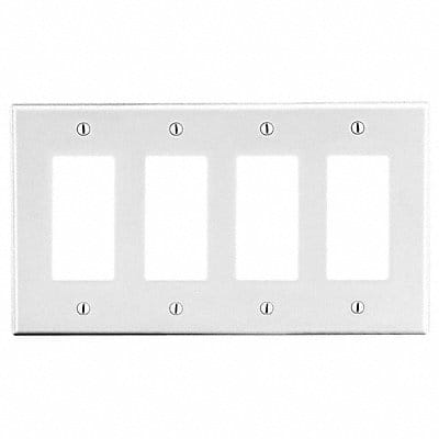 Rocker Wall Plate Stnd Wht 4Gng Smth Stn