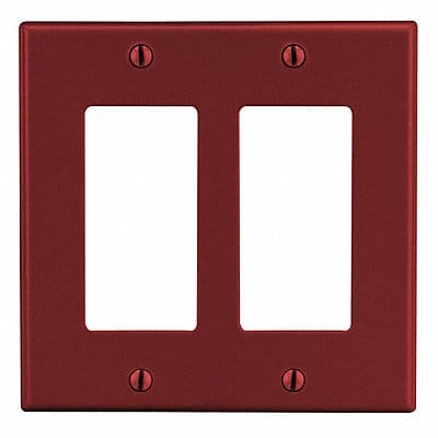 Rocker Wall Plate Mid Red 2Gng Smth Stn