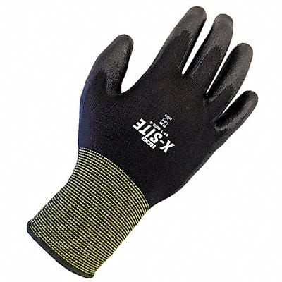 Coated Glove Tear-Resist Black Knit 7