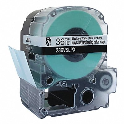 Cartridge Label Bk on Wht/Clear 1 1/2 W