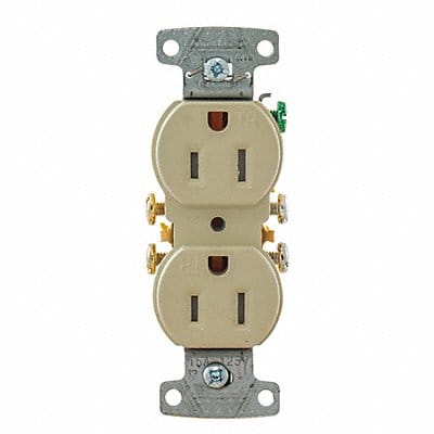 Receptacle 125VAC Ivory Flush Mounting