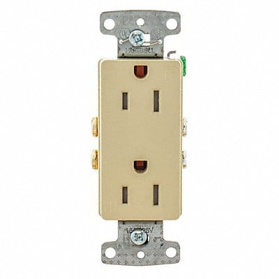 Receptacle 125VAC Ivory Flush Mounting