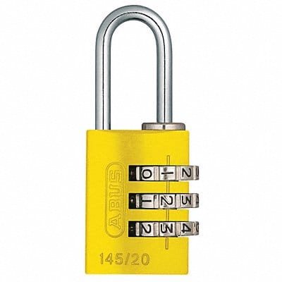 Combination Padlock 1 1/8in Rectgle Yelw