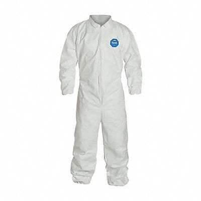 D2195 Collared Coveralls XL Wht Tyvek 400 PK6