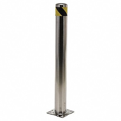 Bollard 42 in H Silver Stainless Steel