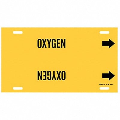 Pipe Marker Oxygen 8 in H 16 in W