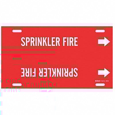 Pipe Marker Sprinkler Fire 10in H 32in W