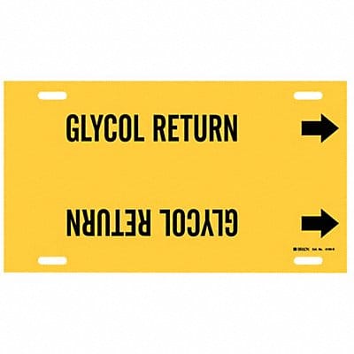 Pipe Marker Glycol Return 10in H 32in W