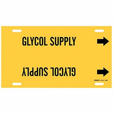 Pipe Marker Glycol Supply 10in H 24in W