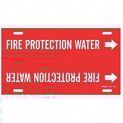 Pipe Marker Fire Protection Water 10in H