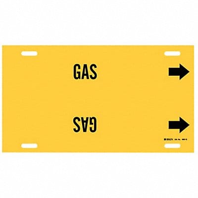 Pipe Marker Gas 10 in H 24 in W