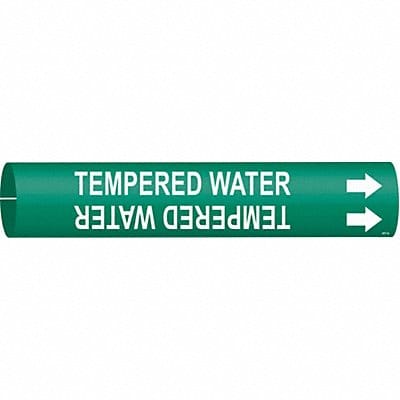 Pipe Marker Tempered Water 2 in H 2 in W