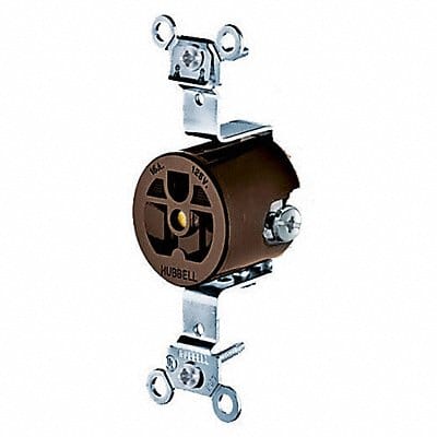 Receptacle Single 15A 5-15R 125V Brown