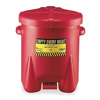 Oily Waste Can 6 gal Poly Red