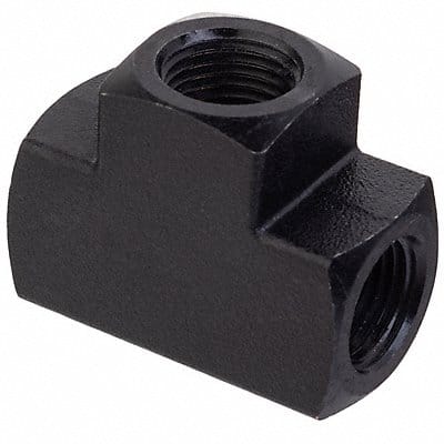 Tee Black Zinc-Plated Brass 1/8 in