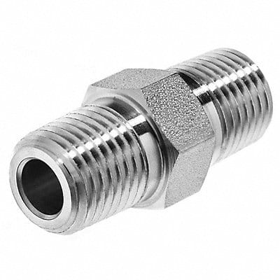 Straight Adapter Steel 1/8  NPT x BSPP