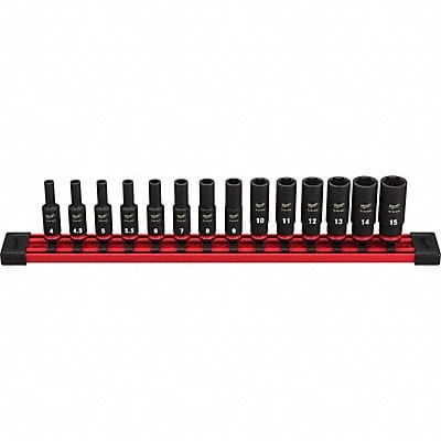 Impact Socket Set Steel 6-Point 1/4