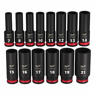 Impact Socket Set Steel 6-Point 3/8