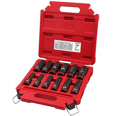 Impact Socket Set Steel 6-Point 1/2