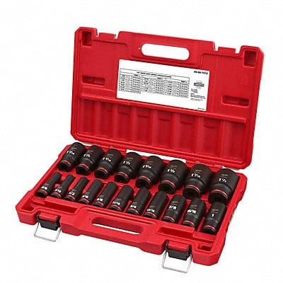Impact Socket Set Steel 6-Point 1/2