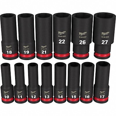 Impact Socket Set Steel 6-Point 1/2