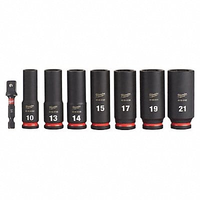 Impact Socket Set Steel 6-Point 3/8