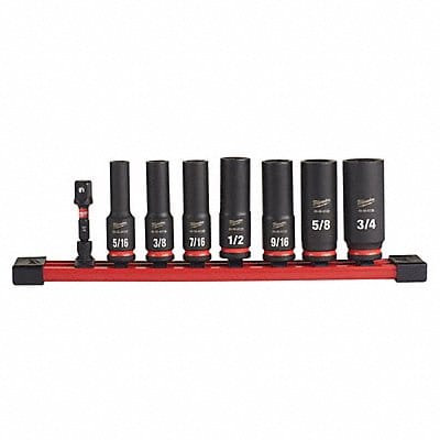 Impact Socket Set Steel 6-Point 3/8
