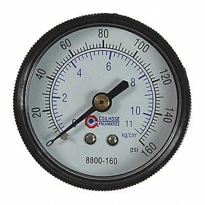 DG 1/4 Back Mount 0-160PSI 2